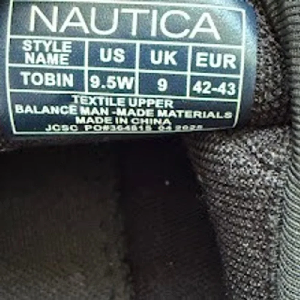 Nautica Tobin Slip On Sneakers triple Black Wide Width Mens Shoes Size 9.5 W